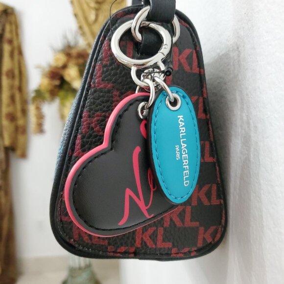 Karl Lagerfeld Paris Adele Faux Leather Rainbow Logo Crossbody Bag - Picture 5 of 16